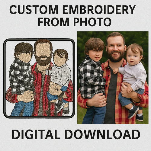 Custom Pets / People Portrait Embroidery Files from Photo - Digital Only