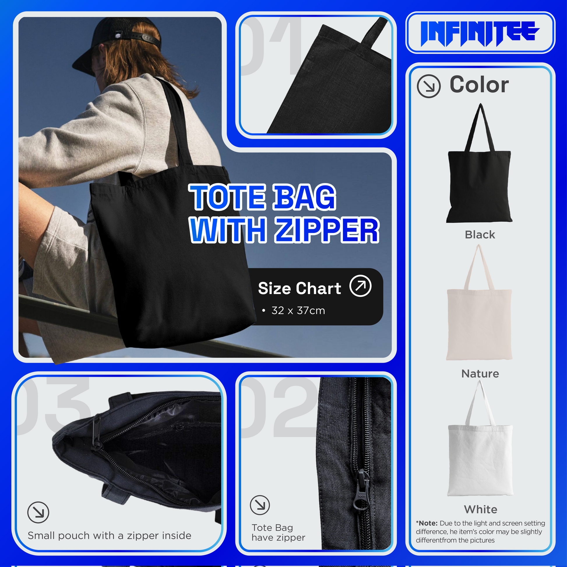 Emb - Tote Bag With Zipper